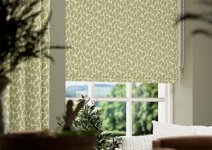 Land & Shore Oak Leaf  (Blackout), Green - Twist&Fit Roller Blind - Image 5